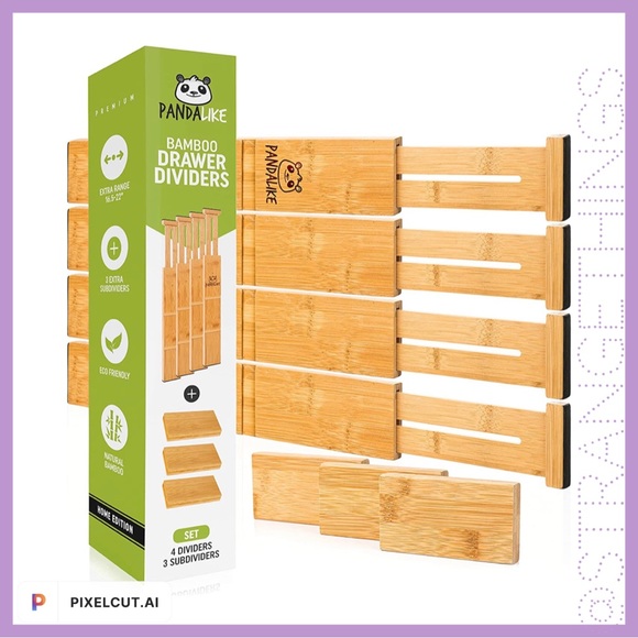 Storage & Organization Pandalike Bamboo Drawer Dividers Set 4